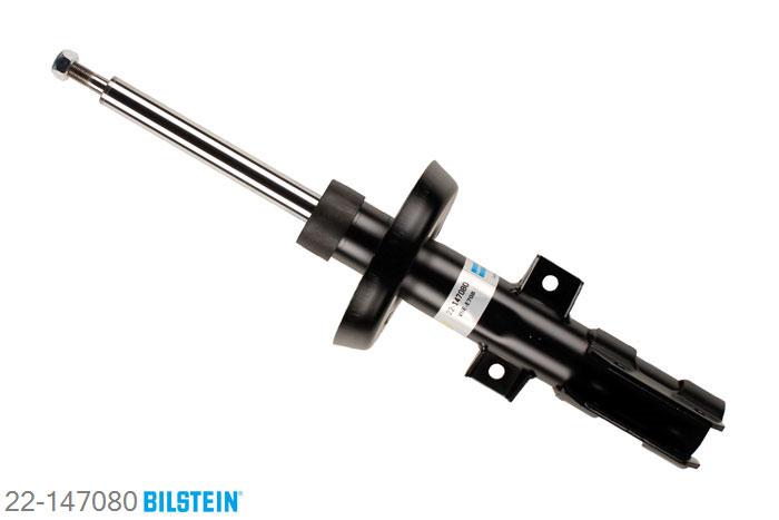 22-147080, Bilstein B4  Gas Schokdemper vooras, Saab 9-5 (YS3E), "1.9 TiD,  2.0,  2.0 T,  2.0 t BioPower,2.2 TiD,  2.3,  2.3 t BioPower,  2.3 Turbo", 11/2005-, with standard chassis, Standaard lengte, geschikt voor gebruik met verlagingsveren tot -30mm