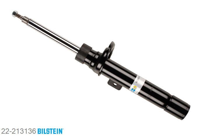 22-213136, Bilstein B4  Gas Schokdemper vooras links, BMW X3 (F25), "sDrive 18d,  xDrive 20 d,  xDrive 20d,xDrive 20i,  xDrive 28 i,  xDrive 28i,xDrive 30d,  xDrive 35d,  xDrive 35i", 09/2010-, with sports suspension, Standaard lengte, geschikt voor gebruik met verlagingsveren tot -30mm