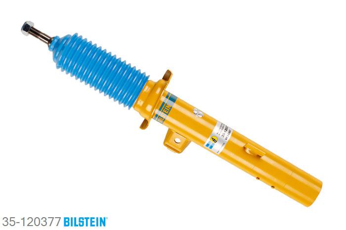 35-120377, Bilstein B6  Sport Schokdemper vooras links, BMW 3 (E90), "2.5,  3.0,  316d,  316i,  318 i,  318d,  318i,320 si,  320d,  320i,  323 i,  325d,  325i,330d,  330i,  335d,  335i", 01/2005-12/2011, with standard chassis, Standaard lengte, geschikt voor gebruik met verlagingsveren tot -40mm