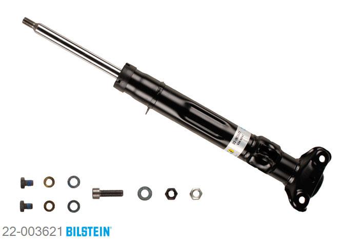 22-003621, Bilstein B4  Gas Schokdemper vooras, Mercedes 190 (W201), "2.0,  2.3,  2.3 E,  2.6,  D 2.0,  D 2.5,E 1.8,  E 2.0,  E 2.3,  E 2.3-16,  E 2.5-16,E 2.6,  E Evolution II 2.5,  Turbo-D 2.5", 10/1982-08/1993, mark: Heavy Duty / Rear axle without ride height adjustment, Standaard lengte, geschikt voor gebruik met verlagingsveren tot -30mm