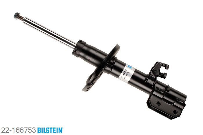 22-166753, Bilstein B4  Gas Schokdemper vooras rechts, Nissan MICRA (K12), 1.0 16V,  1.2 16V,  1.4 16V,  1.5 dCi, 01/2003-06/2010, Standaard lengte, geschikt voor gebruik met verlagingsveren tot -30mm