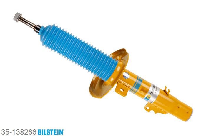 35-138266, Bilstein B6  Sport Schokdemper vooras links, Peugeot 207 (WA_, WC_), "1.4,  1.4 16V,  1.4 Bioflex,  1.4 HDi,1.6 16V,  1.6 16V RC,  1.6 16V Turbo,1.6 16V VTi,  1.6 Flex,  1.6 HDi,  1.9 D,2.0 HDi", 02/2006-, with standard chassis / Front axle strutdiameter 47 mm, Standaard lengte, geschikt voor gebruik met verlagingsveren tot -40mm