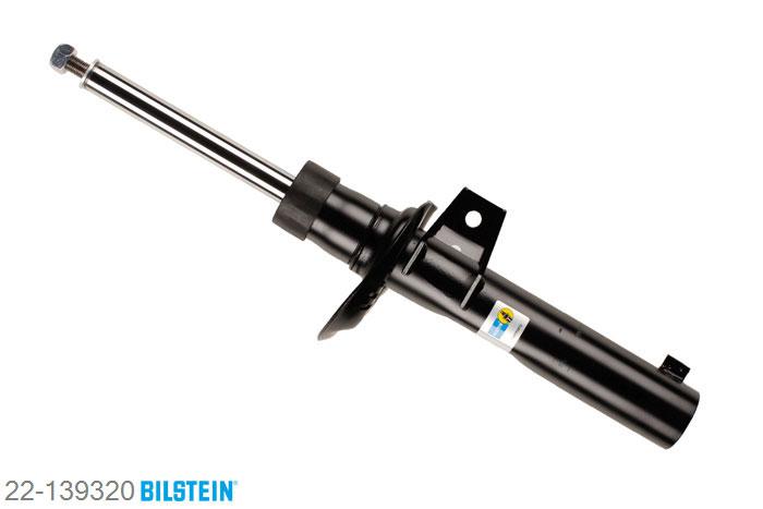 22-139320, Bilstein B4  Gas Schokdemper vooras, VW TOURAN (1T1, 1T2, 1T3), "1.4 Fsi,  1.4 TSI,  1.4 TSI EcoFuel,  1.6,1.6 FSI,  1.9 TDI,  2.0 EcoFuel,  2.0 FSI,2.0 TDI,  2.0 TDI 16V,  1.2 TSI,  1.4 TSI,1.6 TDI,  2.0 TDI", 08/2003-, with standard chassis, with sports suspension, without electronic suspension control / Front axle strutdiameter 55 mm, mark: G07, Standaard lengte, geschikt voor gebruik met verlagingsveren tot -30mm