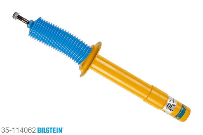 35-114062, Bilstein B6  Sport Schokdemper vooras, BMW 5 (E39), "520 d,  520 i,  523 i,  525 d,  525 i,  525 td,525 tds,  528 i,  530 d,  530 i", 08/1998-06/2003, with standard chassis, without M-technics, without ride height adjustment / Front axle mono-tube, Standaard lengte, geschikt voor gebruik met verlagingsveren tot -40mm