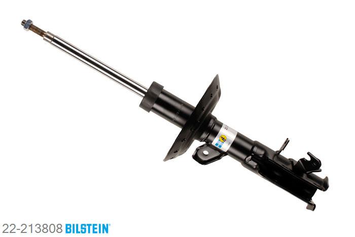 22-213808, Bilstein B4  Gas Schokdemper vooras links, Honda JAZZ III (GE), "1.4,  1.4 Flex,  1.4 HYBRID,  1.5,  1.5 Flex,1.5 Flexfuel,  1.5 i", 10/2007-, Standaard lengte, geschikt voor gebruik met verlagingsveren tot -30mm