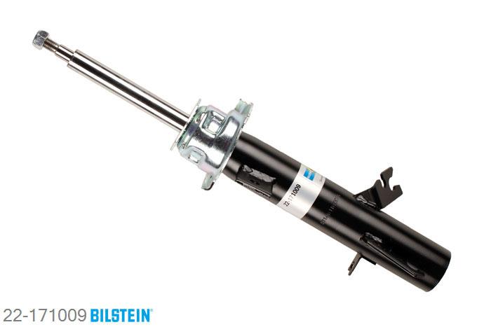 22-171009, Bilstein B4  Gas Schokdemper vooras rechts, Mini MINI Convertible (R57), "1.6 Cooper,  1.6 Cooper S,  Cooper,  Cooper D,Cooper S,  Cooper SD,  John Cooper Works,One", 03/2008-, with standard chassis, Standaard lengte, geschikt voor gebruik met verlagingsveren tot -30mm