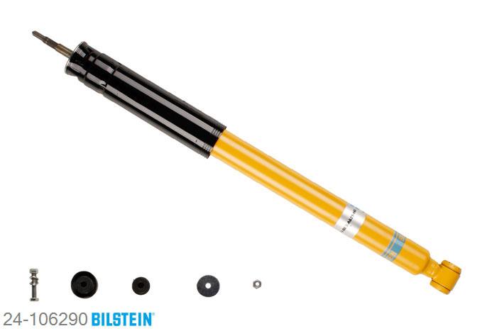 24-106290, Bilstein B6  Sport Schokdemper achteras, Mercedes CLK Convertible (A209), "200 CGI,  200 Kompressor,  240,  280,  320,320 CDI,  350,  500", 02/2003-03/2010, Spacers required for several wheel/tyre combinations, with standard chassis, Standaard lengte, geschikt voor gebruik met verlagingsveren tot -40mm