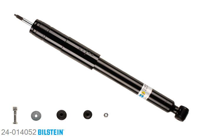24-014052, Bilstein B4  Gas Schokdemper achteras, Mercedes 190 (W201), "2.0,  2.3,  2.3 E,  2.6,  D 2.0,  D 2.5,E 1.8,  E 2.0,  E 2.3,  E 2.6,  Turbo-D 2.5", 10/1982-08/1993, with standard chassis / Rear axle without ride height adjustment, Standaard lengte, geschikt voor gebruik met verlagingsveren tot -30mm