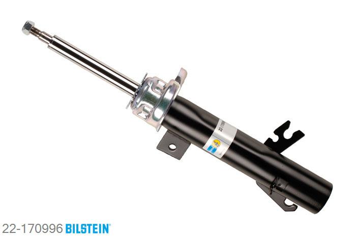 22-170996, Bilstein B4  Gas Schokdemper vooras links, Mini MINI Convertible (R57), "1.6 Cooper,  1.6 Cooper S,  Cooper,  Cooper D,Cooper S,  Cooper SD,  John Cooper Works,One", 03/2008-, with standard chassis, Standaard lengte, geschikt voor gebruik met verlagingsveren tot -30mm