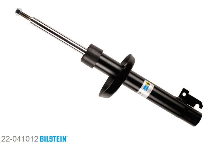 22-041012, Bilstein B4  Gas Schokdemper vooras, Ford FIESTA III (GFJ), 1.1,  1.4,  1.4 CAT, 03/1989-12/1995, mark: ex. S / Front axle strutdiameter 44 mm, For vehicles without stabilizer, Standaard lengte, geschikt voor gebruik met verlagingsveren tot -30mm
