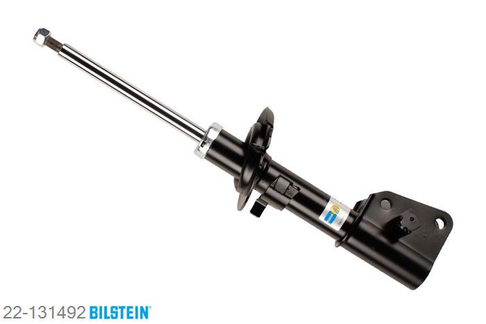 22-131492, Bilstein B4  Gas Schokdemper vooras, Renault LAGUNA II (BG0/1_), "1.6 16V,  1.6 LPG,  1.8 16V,  1.9 dCi,2.0 16V,  2.0 16V IDE,  2.0 16V Turbo,2.0 dCi,  2.2 dCi,  2.2 DCi Authentique,2.9 V6 24V,  3.0 V6 24V", 03/2001-, Standaard lengte, geschikt voor gebruik met verlagingsveren tot -30mm