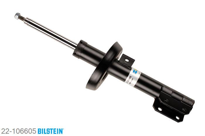 22-106605, Bilstein B4  Gas Schokdemper vooras links, Opel ZAFIRA (F75_), "1.6,  1.6 16V,  1.8,  1.8 16V,  2.0 DI 16V,2.0 DTI,  2.0 DTI 16V,  2.2 16V,2.2 DTI 16V", 01/2002-06/2005, Standaard lengte, geschikt voor gebruik met verlagingsveren tot -30mm