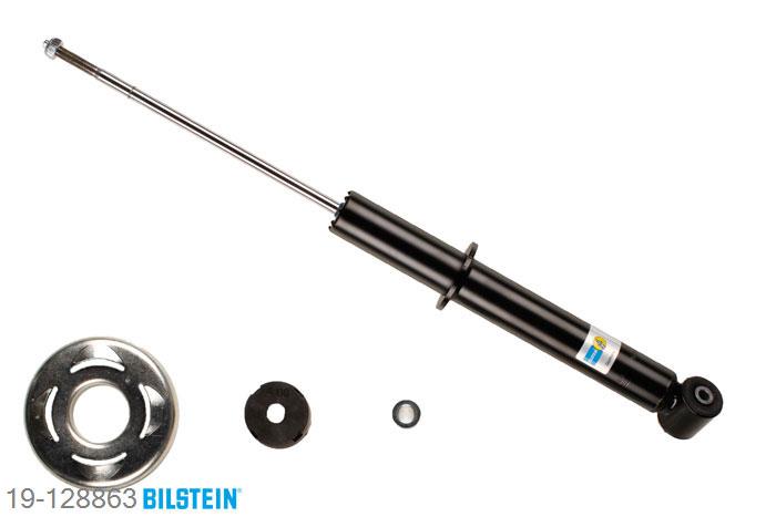 19-128863, Bilstein B4  Gas Schokdemper achteras, VW POLO (6N1), "1.7 SDI,  100 1.4 16V,  45 1.0,  50 1.0,55 1.3,  55 1.4,  60 1.4,  60 1.7 SDI,64 1.9 D,  64 1.9 SDI,  75 1.6", 10/1994-10/1999, Standaard lengte, geschikt voor gebruik met verlagingsveren tot -30mm