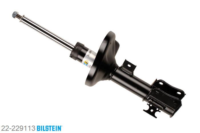 22-229113, Bilstein B4  Gas Schokdemper vooras links, Suzuki LIANA (ER), 1.3,  1.4 DDiS,  1.6,  1.6 4WD,  1.8 VVTi, 10/2001-, with standard chassis / Front axle for vehicles with stabilizer, Standaard lengte, geschikt voor gebruik met verlagingsveren tot -30mm