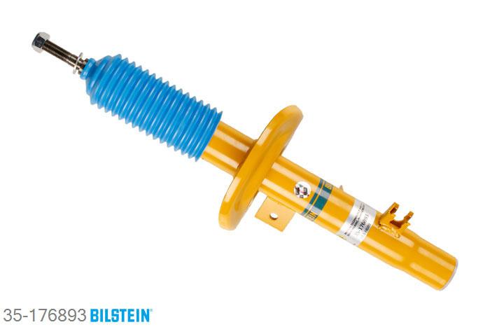 35-176893, Bilstein B6  Sport Schokdemper vooras links, Citroen DS3, "1.2 VTi 82,  1.4 16V,  1.4 HDi 70,1.4 VTi 95 LPG,  1.4 VTi 98,  1.6 16V,1.6 HDi,  1.6 HDi 115,  1.6 THP 150", 01/2010-, Front axle strutdiameter 47 mm, Standaard lengte, geschikt voor gebruik met verlagingsveren tot -40mm