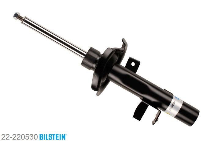 22-220530, Bilstein B4  Gas Schokdemper vooras links, Ford FOCUS III, "1.0 EcoBoost,  1.6,  1.6 EcoBoost,1.6 Flexifuel,  1.6 LPG,  1.6 TDCi,  1.6 Ti,2.0 TDCi", 04/2011-, with sports suspension, Standaard lengte, geschikt voor gebruik met verlagingsveren tot -30mm
