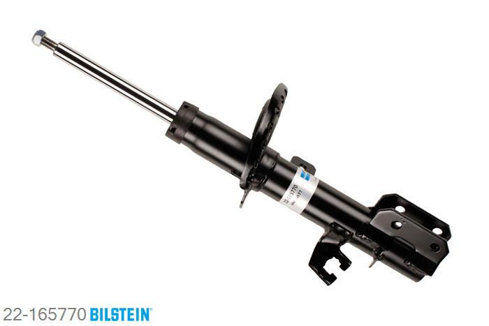 22-165770, Bilstein B4  Gas Schokdemper vooras links, Nissan NOTE (E11), 1.4,  1.5 dCi,  1.6, 03/2006-, Standaard lengte, geschikt voor gebruik met verlagingsveren tot -30mm