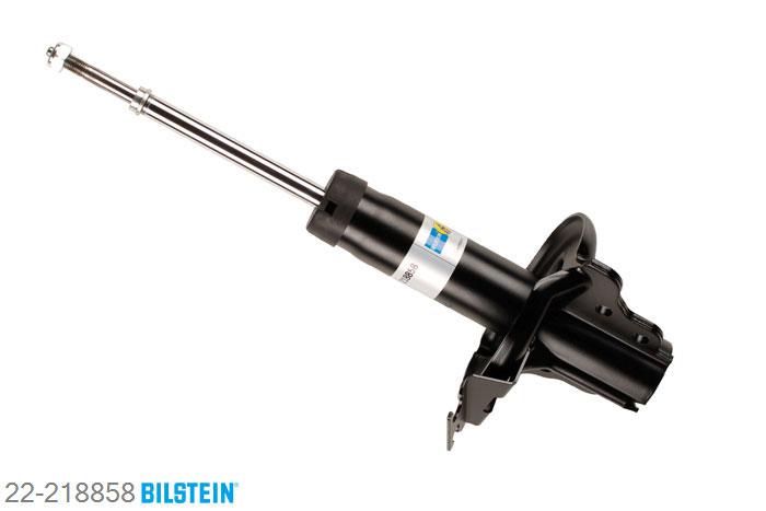 22-218858, Bilstein B4  Gas Schokdemper vooras links, Kia SPORTAGE (K00), "2.0 i 16V 4WD,  2.0 i 4WD,  2.0 TD 4WD,2.2 Luxe 4x4", 04/1994-08/2003, with standard chassis, Standaard lengte, geschikt voor gebruik met verlagingsveren tot -30mm