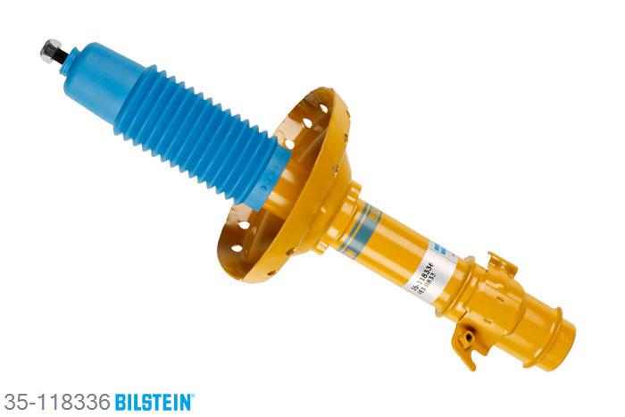 35-118336, Bilstein B8  Sprint - 20mm ingekorte sport Schokdemper vooras links, Subaru LEGACY IV Estate (B13_), "2.0,  2.0 D,  2.0 Turbo AWD,  2.0 Turbo HP AWD,2.0 Turbo R AWD,  2.5,  2.5 STI AWD,2.5 T AWD,  2.5 Turbo R,  3.0", 09/2003-, without off-road suspension, mark: BP, not for: Outback Geschikt voor gebruik met verlagingsveren tot -60mm