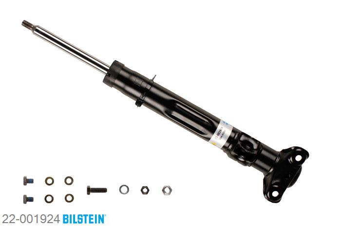 22-001924, Bilstein B4  Gas Schokdemper vooras, Mercedes 190 (W201), "2.0,  2.3,  2.3 E,  2.6,  D 2.0,  D 2.5,E 1.8,  E 2.0,  E 2.3,  E 2.3-16,  E 2.5-16,E 2.6,  E Evolution II 2.5,  Turbo-D 2.5", 10/1982-08/1993, mark: Tropen / Rear axle without ride height adjustment, Standaard lengte, geschikt voor gebruik met verlagingsveren tot -30mm