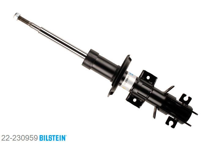 22-230959, Bilstein B4  Gas Schokdemper vooras, Volvo 850 (LS), "2.0,  2.0 Turbo,  2.3,  2.3 T5,  2.3 T5 R,2.3 T5-R,  2.3 Turbo R,  2.4 GLE,  2.5,2.5 TDI", 08/1991-10/1997, with standard chassis, without ride height adjustment, Standaard lengte, geschikt voor gebruik met verlagingsveren tot -30mm