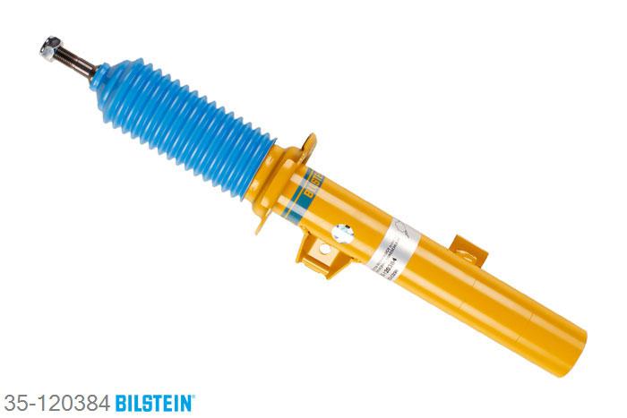35-120384, Bilstein B6  Sport Schokdemper vooras rechts, BMW 3 (E90), "2.5,  3.0,  316d,  316i,  318 i,  318d,  318i,320 si,  320d,  320i,  323 i,  325d,  325i,330d,  330i,  335d,  335i", 01/2005-12/2011, with standard chassis, Standaard lengte, geschikt voor gebruik met verlagingsveren tot -40mm