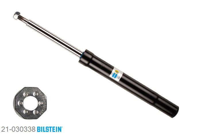 21-030338, Bilstein B4  Gas Schokdemper vooras, VW CADDY I (14), 1.5,  1.6,  1.6 D,  1.8, 08/1982-07/1992, Front axle for bolted struts only, Standaard lengte, geschikt voor gebruik met verlagingsveren tot -30mm