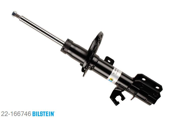 22-166746, Bilstein B4  Gas Schokdemper vooras links, Nissan MICRA (K12), 1.0 16V,  1.2 16V,  1.4 16V,  1.5 dCi, 01/2003-06/2010, Standaard lengte, geschikt voor gebruik met verlagingsveren tot -30mm