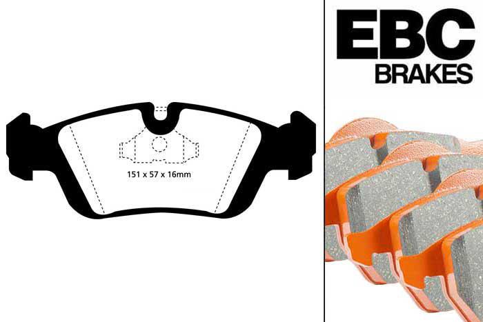 DP9914, BMW 3 Series (E36), 318 d (1.7 TD) Compact 1995-1998, EBC Orangestuff remblokken set vooras, Voor modellen met ATE remklauwen aan de vooras, Voor modellen met een remschijf diameter 286mm