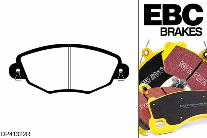 DP41322R, Ford Mondeo Mk3 Estate, 1.8 2000-2004, EBC Yellowstuff remblokken set vooras, Voor modellen met Bosch remklauwen aan de vooras, Voor modellen met een remschijf diameter 300mm