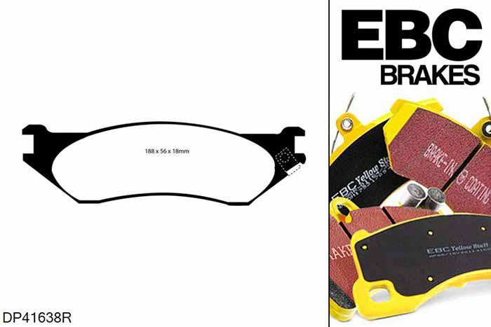 DP41638R, Dodge Durango, 5.7 2003-2006, EBC Yellowstuff remblokken set vooras, Voor modellen met een remschijf diameter 336mm