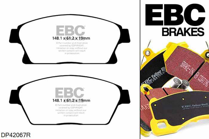 DP42067R, Chevrolet Cruze, 1.6 2009-, EBC Yellowstuff remblokken set vooras, Voor modellen met een remschijf diameter 300mm