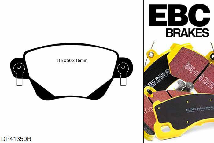 DP41350R, Ford Mondeo Mk3 Estate, 1.8 Mondeo Mk3 Estate, EBC Yellowstuff remblokken set achteras Voor modellen met Bosch remklauwen aan de achteras, Voor modellen met remschijf diameter van 280mm aan de achteras