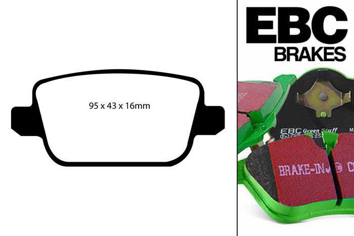 DP61933, Landrover Freelander, 2.2 TD 2007-2015, EBC Greenstuff remblokken set achteras, Voor modellen met TRW remklauwen aan de achteras, Voor modellen met remschijf diameter van 302mm aan de achteras