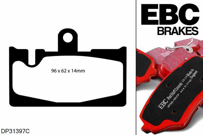 DP31397C, Lexus LS430, 4.3 2000-2006, EBC Redstuff remblokken set achteras, Voor modellen met remschijf diameter van 309mm aan de achteras