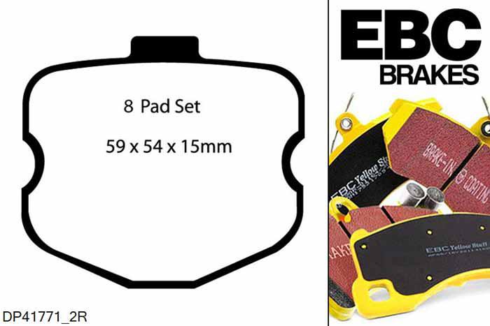 DP41771/2R, Chevrolet Corvette (C6), 7.0 Corvette (C6), EBC Yellowstuff remblokken set achteras, Voor modellen met remschijf diameter van 340mm aan de achteras
