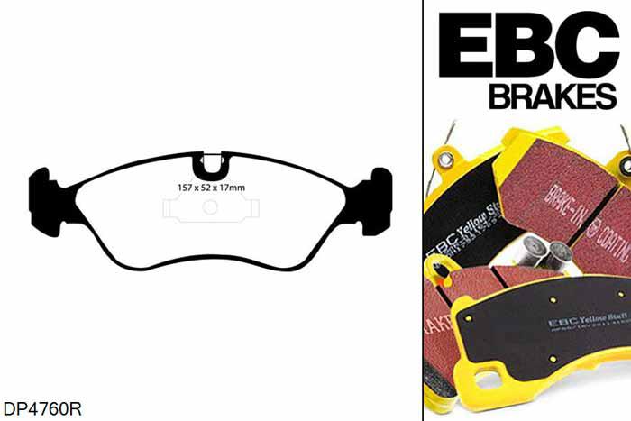 DP4760R, Opel Astra (F), 2.0 1991-1998, EBC Yellowstuff remblokken set vooras, Voor modellen met ATE remklauwen aan de vooras, Voor modellen met een remschijf diameter 256mm
