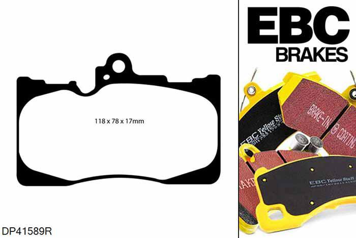 DP41589R, Lexus GS430, 4.3 2005-2012, EBC Yellowstuff remblokken set vooras, Voor modellen met een remschijf diameter 334mm