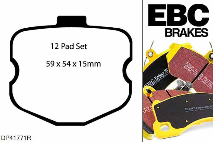 DP41771R, Chevrolet Corvette (C6), 7.0 2005-2008, EBC Yellowstuff remblokken set vooras, Voor modellen met een remschijf diameter 355mm
