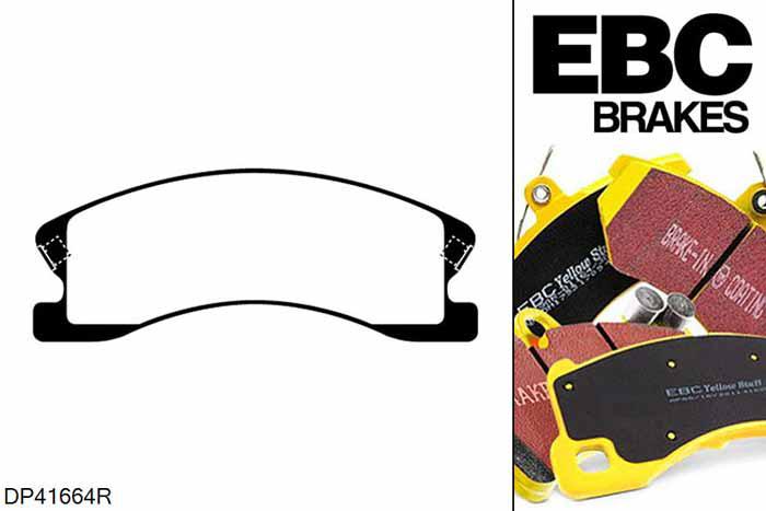 DP41664R, Jeep Grand Cherokee, 2.7 TD 2001-2005, EBC Yellowstuff remblokken set vooras, Voor modellen met een remschijf diameter 305mm