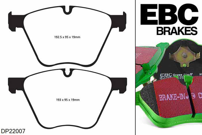 DP22007, BMW 7 Series xDrive (F01), 750 (4.4 Twin Turbo) 2009-2010, EBC Greenstuff remblokken set vooras, Voor modellen met ATE remklauwen aan de vooras, Voor modellen met een remschijf diameter 374mm