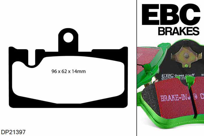 DP21397, Lexus LS430, 4.3 2000-2006, EBC Greenstuff remblokken set achteras, Voor modellen met remschijf diameter van 309mm aan de achteras