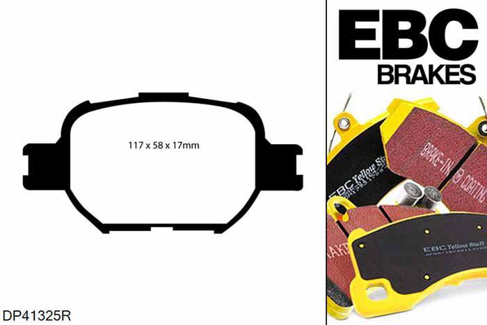 DP41325R, Toyota Celica, 1.8 (ZZT231) 190 PK 2000-2006, EBC Yellowstuff remblokken set vooras, Voor modellen met Akebono remklauwen aan de vooras, Voor modellen met een remschijf diameter 274mm