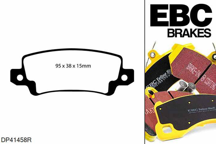 DP41458R, Toyota Corolla, 1.6 (ZZE121) Corolla, EBC Yellowstuff remblokken set achteras, Voor modellen met remschijf diameter van 259mm aan de achteras