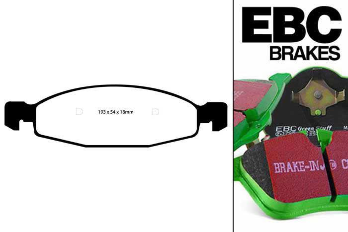 DP61312, Jeep Grand Cherokee, 2.7 TD 2001-2005, EBC Greenstuff remblokken set vooras, Voor modellen met ATE remklauwen aan de vooras, Voor modellen met een remschijf diameter 305mm