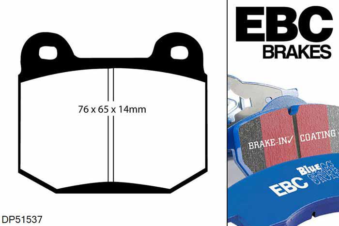 DP51537NDX, Rover 75, 4.6 2004-2005, EBC Bluestuff remblokken set achteras, Voor modellen met Brembo remklauwen aan de achteras, Voor modellen met remschijf diameter van 332mm aan de achteras