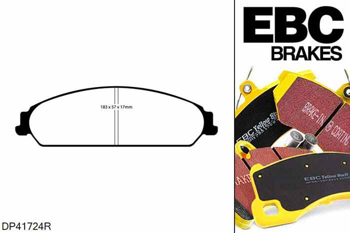 DP41724R, Dodge Charger, 3.5 2006-2010, EBC Yellowstuff remblokken set vooras, Voor modellen met een remschijf diameter 345mm