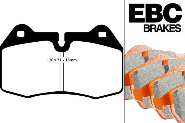 DP91644, Honda Integra, 2.0 Type R (DC5) 2001-2006, EBC Orangestuff remblokken set vooras, Voor modellen met Brembo remklauwen aan de vooras, Voor modellen met een remschijf diameter 300mm