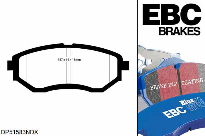 DP51583NDX, Subaru Tribeca, 3.0 2005-2008, EBC Bluestuff remblokken set vooras, Voor modellen met een remschijf diameter 316mm