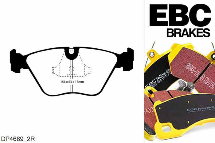 DP4689/2R, Jaguar XK8, 4.0 1999-2002, EBC Yellowstuff remblokken set vooras, Voor modellen met ATE remklauwen aan de vooras, Voor modellen met een remschijf diameter 325mm